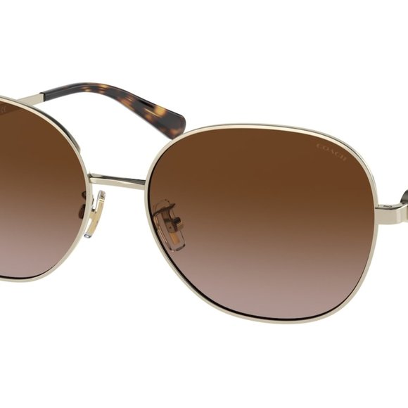 Coach Light Gold Frame Brown Gradient Lens Sunglasses - Picture 7 of 7